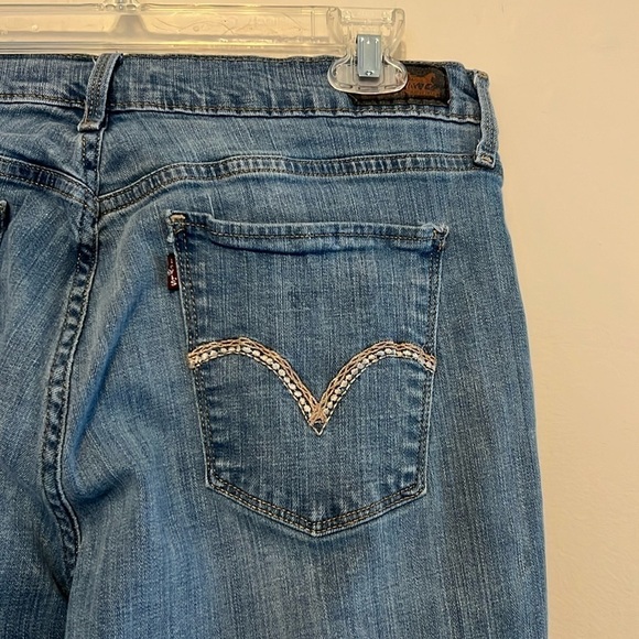 Levi's 515 Jeans Size 14 Short Bootcut Womens Light Wash Blue Stretch Denim‎ - Picture 3 of 16